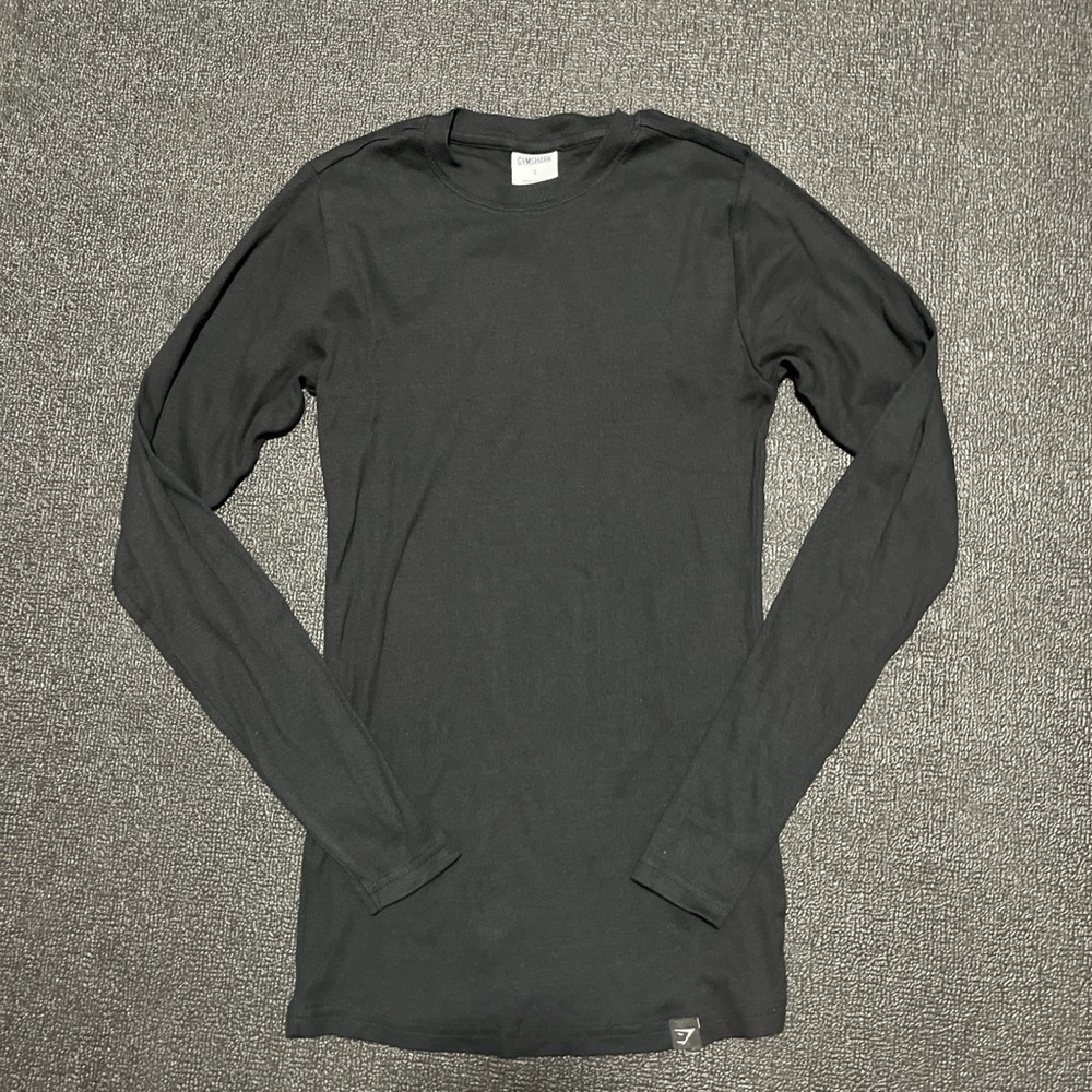 Gymshark Black Long Sleeve Men's Ribbed Tee